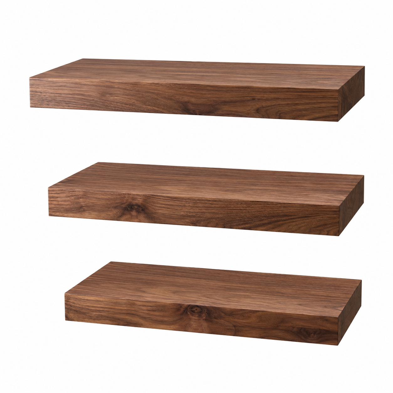 Solid Walnut Floating Shelf System
