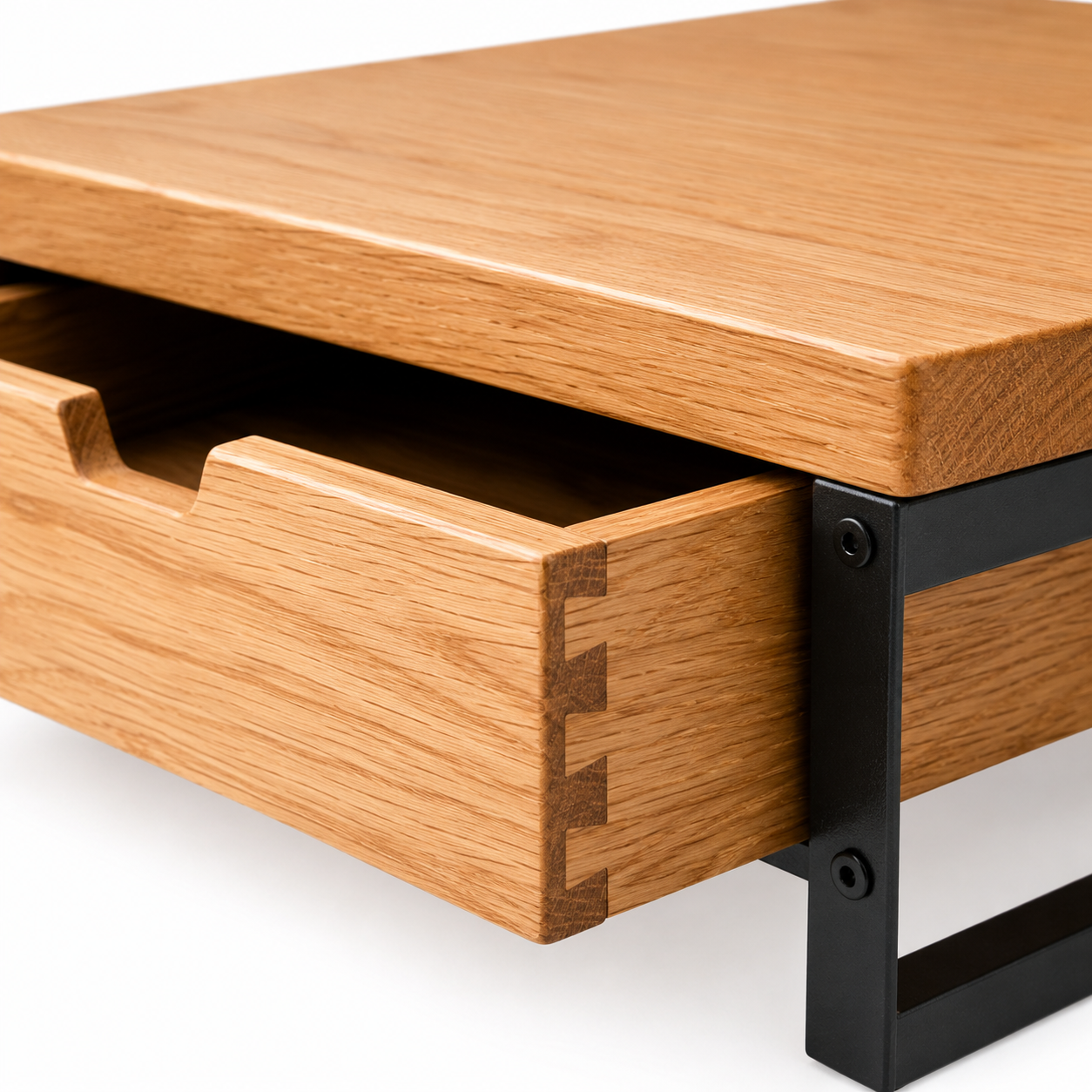 Solid Oak Monitor Riser & Desk Organizer