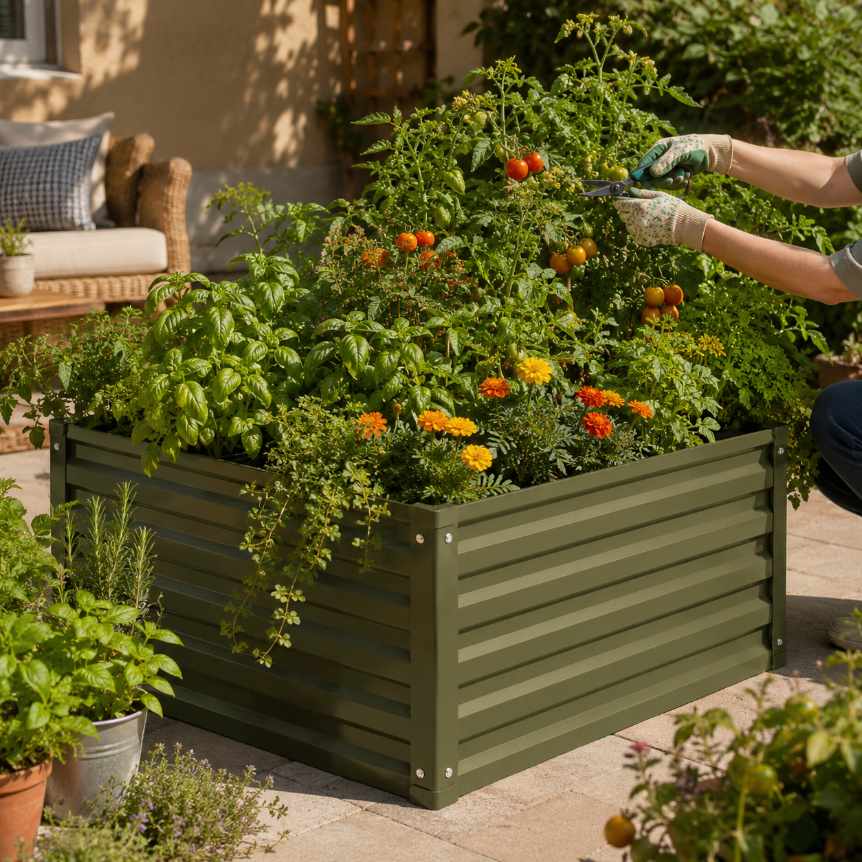Powder-Coated Steel Raised Garden Bed Kit